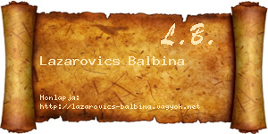 Lazarovics Balbina névjegykártya